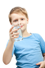 Little boy hold glass of water. - 31966421