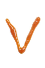 Ketchup abc. Letter V