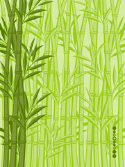 Abstract floral background with a bamboo