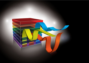 concept cube on black background