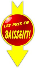 bouton prix en baissent