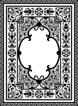 Rahmen, Retro,Vintage, Buchcover, Teppichmuster, Teppich