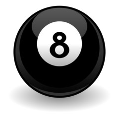 Eight ball isolated over white square background