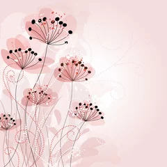 Stickers pour porte Fleurs abstraites Fond de fleur romantique