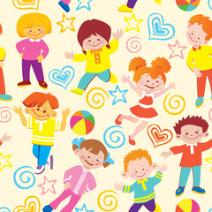Seamless  children pattern. Vector art-illustration.