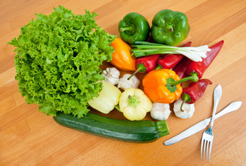 vegetables on the table