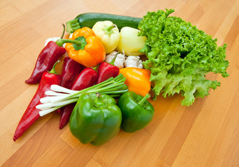 vegetables on the table