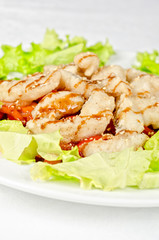 Dish of roasted filet pikeperch