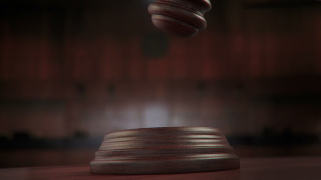 Court Gavel in slow motion + alpha channel