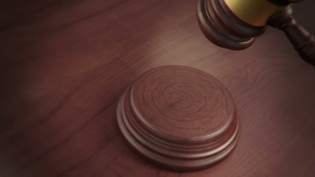 Court Gavel in slow motion loop