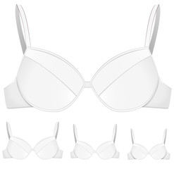 set of white bra in different size - obrazy, fototapety, plakaty