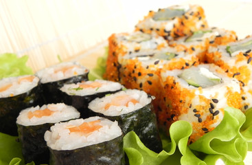 Rolls with cucumber.