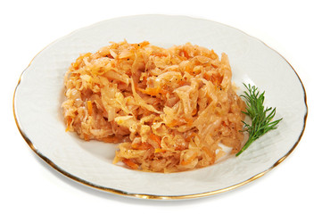 Braised cabbage with carrots and seasonings