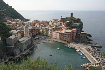 Vernazza, vue générale depuis le sentier de randonnée.