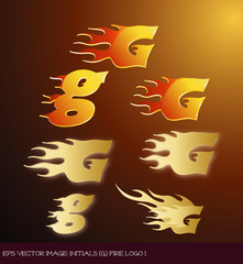 eps Vector image:initials（g）fire logo I