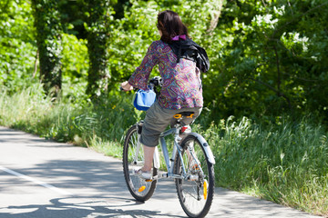 woman riding a bike