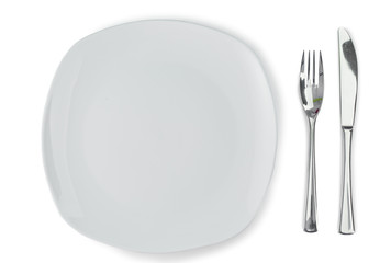 Plate and cutlery