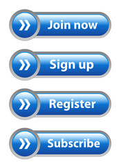 JOIN NOW | SIGN UP | REGISTER | SUBSCRIBE Blue Web Buttons Set