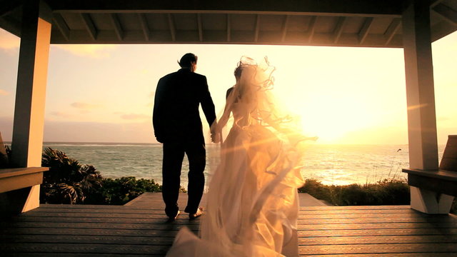 Couples Romantic Island Wedding at Sunset