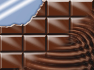illustration of bitten milk chocolate bar