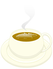 hot cup of cappuccino. clipping path included