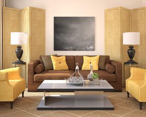 Modern living-room interior.