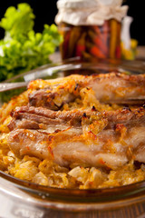 Roast Pork Ribs with Cabbage