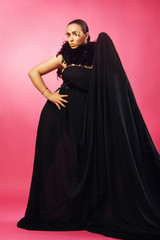 Naklejka premium Gorgeous woman in black clothing