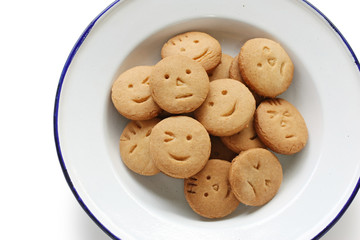 homemade face cookies on the dish