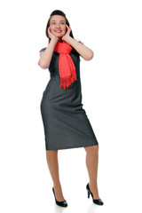 Fototapeta premium Full length of a beautiful young lady in dress