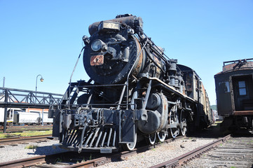Steam locomotive in Steamtown NHS in Pennsylvania, USA