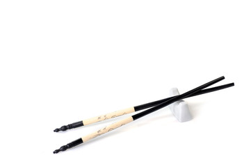 asian chopsticsk on white close up