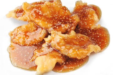 chinese food on plate close up