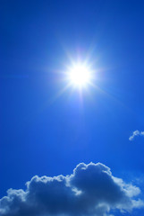 sun shine above cloud