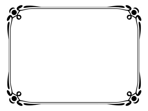 Vector simple black ornamental decorative frame