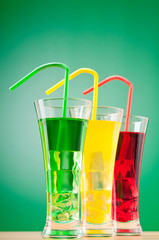 Colourful cocktail in glasses