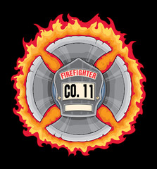 Firefighter Cross With Shield