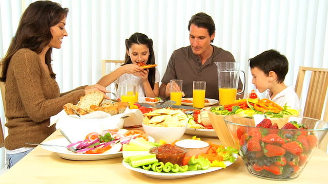 Family Eating Healthy Food at Home