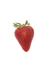 Single strawberry isolated on a white background
