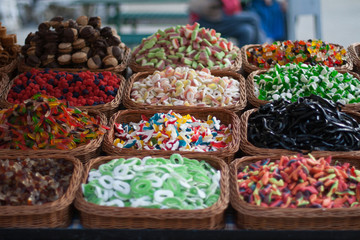Sweets stand at market