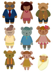 Obraz na płótnie Canvas cartoon bear family set icon