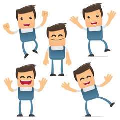 set of funny cartoon mechanic