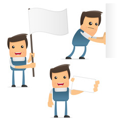 set of funny cartoon mechanic