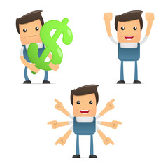 set of funny cartoon mechanic