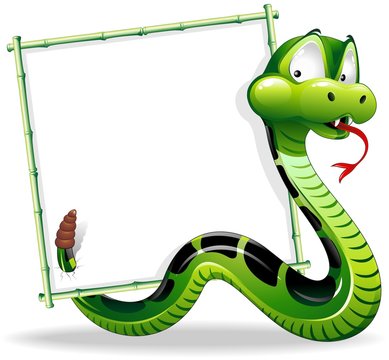 Serpente Cartoon Sfondo-Green Snake Cartoon Background-Vector
