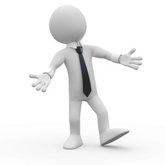 Businessman very happy, welcoming with open arms