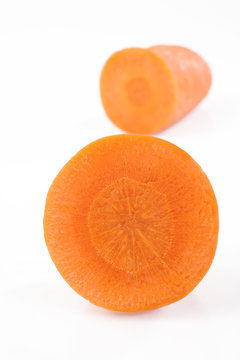 ripe carrot on white background