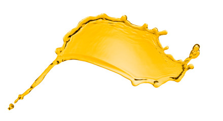 orange juice splash isolated on white background
