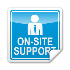 Pegatina cuadrada ON-SITE SUPPORT con reborde