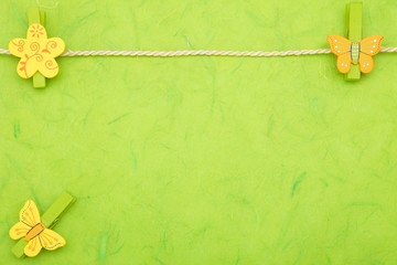Abstract green background with funny clothespegs - 32021819